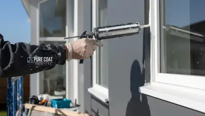 Professional caulking and sealing on Knoxville TN home exterior for weather protection
