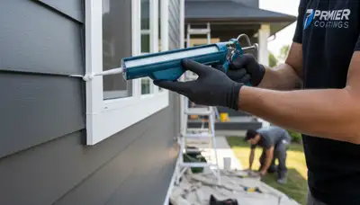 Professional caulking and sealing on Knoxville TN home exterior for weather protection and durability