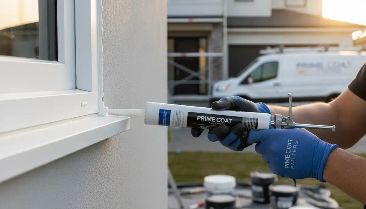 Professional caulking and sealing on Knoxville TN home exterior for weather and moisture protection