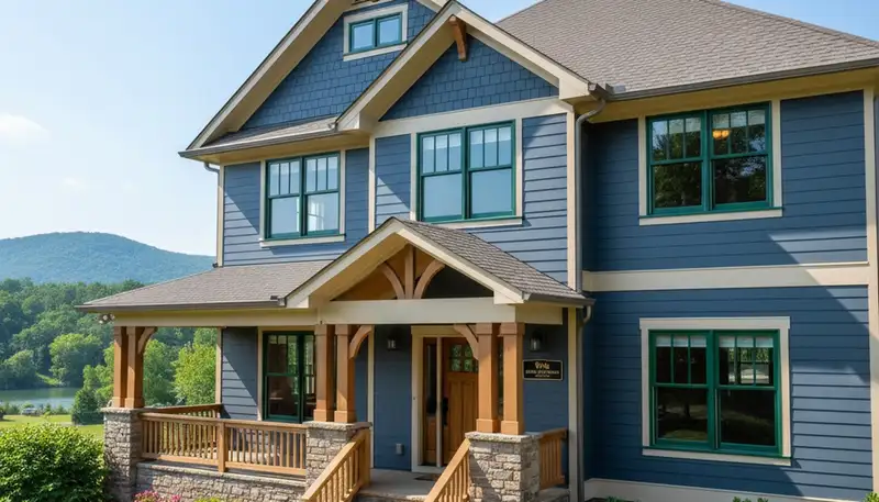 Freshly painted Knoxville TN home exterior with smooth, durable finish by local house painting experts