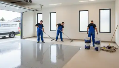 Professional epoxy garage floor coating in Knoxville, TN with smooth, durable finish
