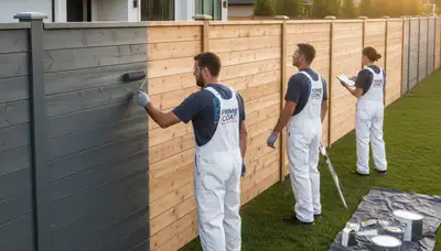 Professional fence painting service in Knoxville, TN enhancing curb appeal and weather protection