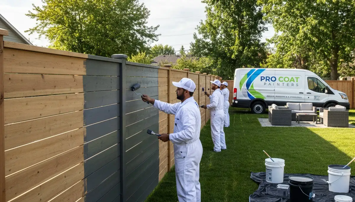 Professional fence painting by expert painters in Knoxville, TN protecting wood from weather damage