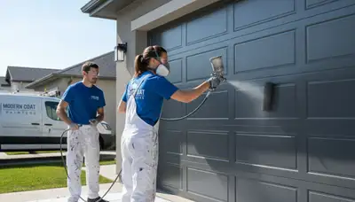 Professional garage door painting by house painters in Knoxville, TN for lasting curb appeal