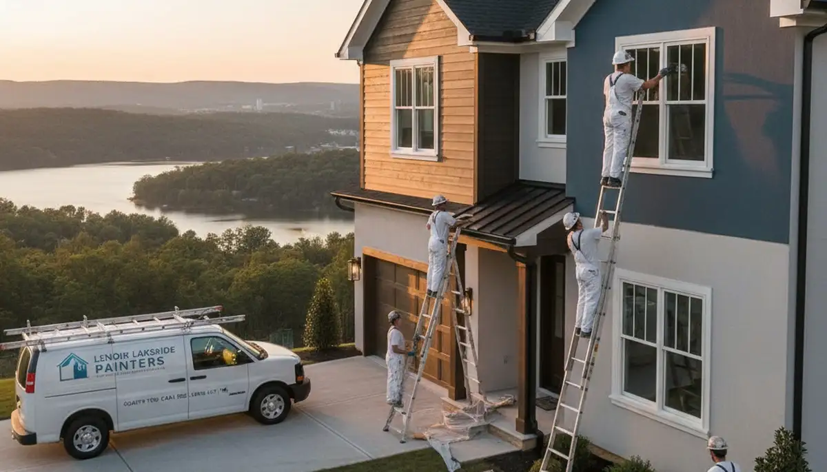 Professional house painting services on residential home exterior in Knoxville, TN