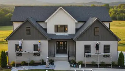 Professional exterior house painters in Knoxville TN transforming home with fresh paint finish