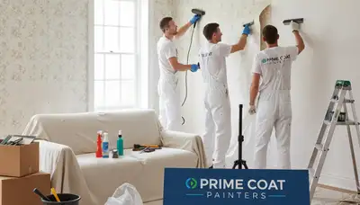 Professional wallpaper removal service in Knoxville, TN restoring smooth walls for home painting